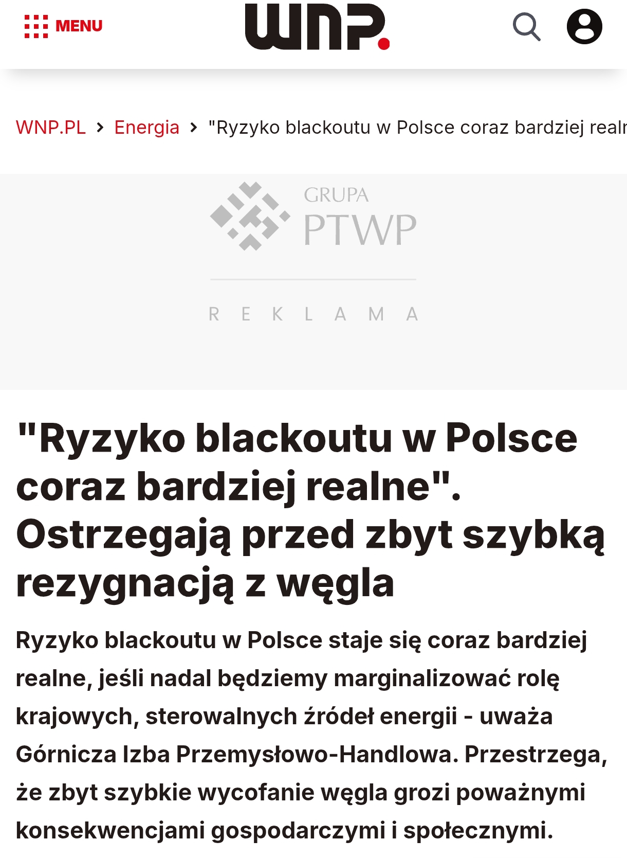 Ryzyko blackoutu w Polsce coraz bardziej realne